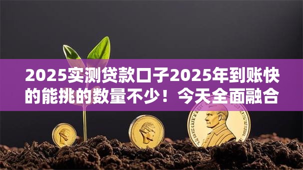2025实测贷款口子2025年到账快的能挑的数量不少！今天全面融合这五个借款口子！