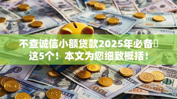 不查诚信小额贷款2025年必备​这5个！本文为您细致概括！
