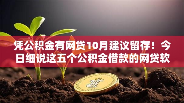 凭公积金有网贷10月建议留存！今日细说这五个公积金借款的网贷软件