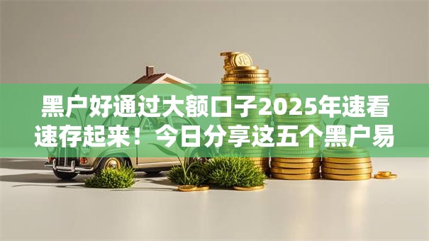 黑户好通过大额口子2025年速看速存起来！今日分享这五个黑户易过网贷大额软件