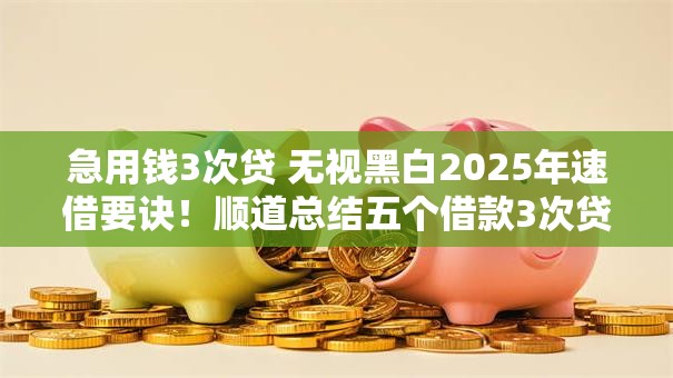 急用钱3次贷 无视黑白2025年速借要诀！顺道总结五个借款3次贷无视黑白平台