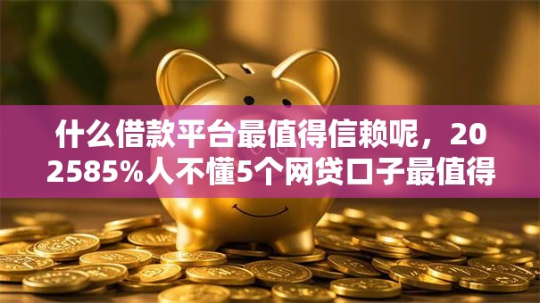 什么借款平台最值得信赖呢，202585%人不懂5个网贷口子最值得信赖的软件