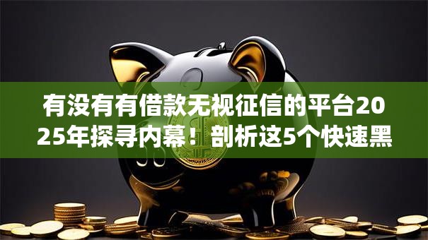 有没有有借款无视征信的平台2025年探寻内幕！剖析这5个快速黑户借钱app
