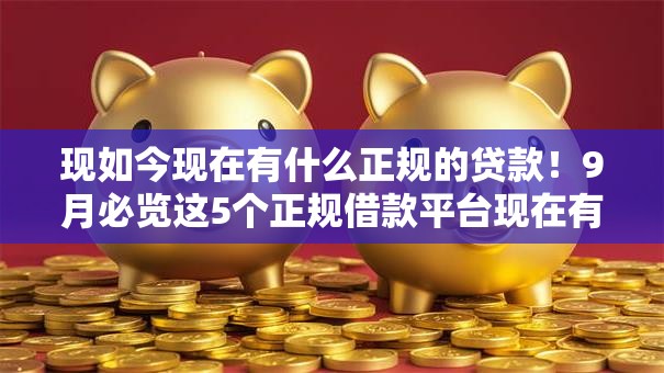 现如今现在有什么正规的贷款！9月必览这5个正规借款平台现在有哪些