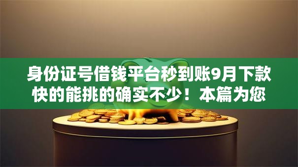 身份证号借钱平台秒到账9月下款快的能挑的确实不少！本篇为您全面品评这五个贷款软件！
