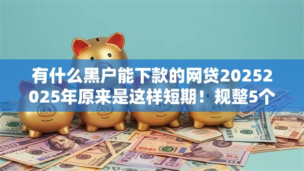 有什么黑户能下款的网贷20252025年原来是这样短期！规整5个黑户借款平台2025能下款