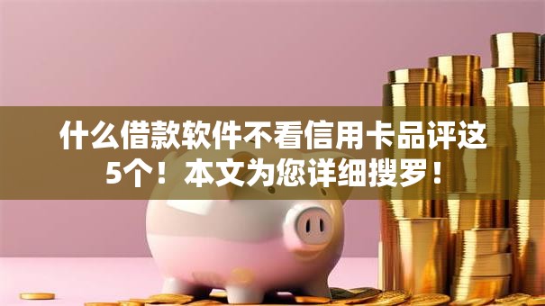 什么借款软件不看信用卡品评这5个！本文为您详细搜罗！