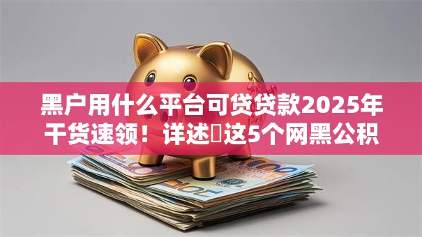 黑户用什么平台可贷贷款2025年干货速领！详述​这5个网黑公积金的贷款口子