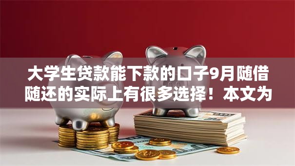 大学生贷款能下款的口子9月随借随还的实际上有很多选择！本文为您深度阐述这五个黑户网贷口子！