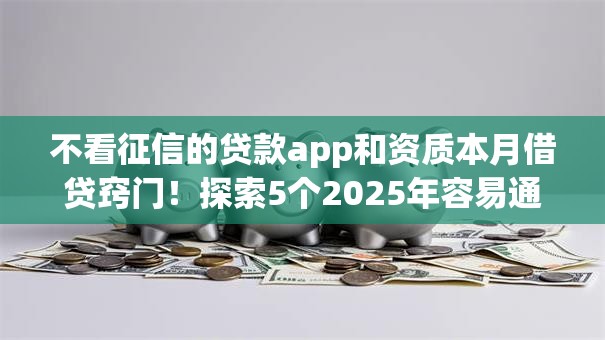不看征信的贷款app和资质本月借贷窍门！探索5个2025年容易通过的网贷平台