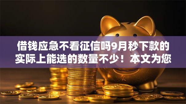 借钱应急不看征信吗9月秒下款的实际上能选的数量不少!本文为您陈列这5个贷款平台! 借钱应急不看征信吗9月秒下款的实际上能选的数量不少!本文为您陈列这5个贷款平台!