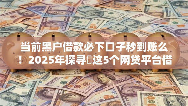 当前黑户借款必下口子秒到账么！2025年探寻​这5个网贷平台借钱秒到账