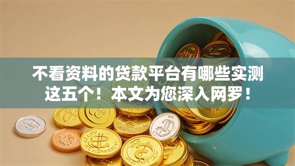 不看资料的贷款平台有哪些实测这五个！本文为您深入网罗！