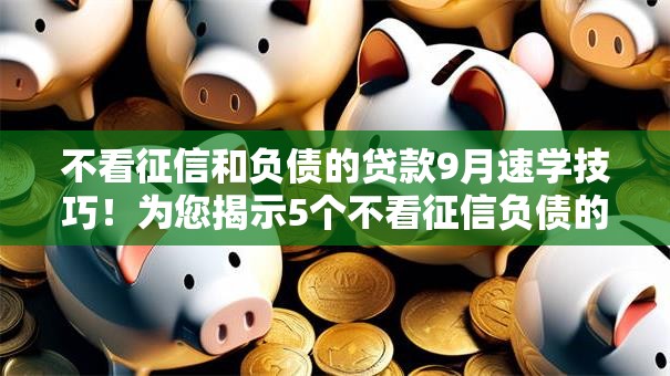 不看征信和负债的贷款9月速学技巧！为您揭示5个不看征信负债的网贷口子