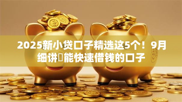 2025新小贷口子精选这5个！9月细讲​能快速借钱的口子