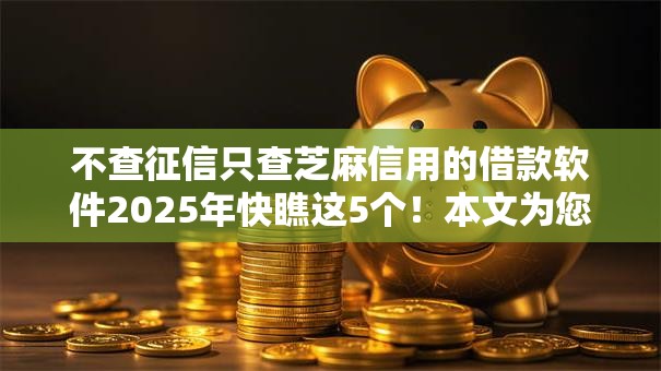 不查征信只查芝麻信用的借款软件2025年快瞧这5个！本文为您精心综括！