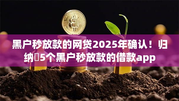 黑户秒放款的网贷2025年确认！归纳​5个黑户秒放款的借款app