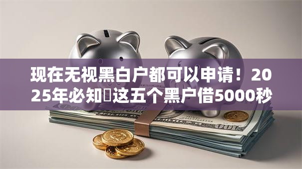 现在无视黑白户都可以申请！2025年必知​这五个黑户借5000秒到