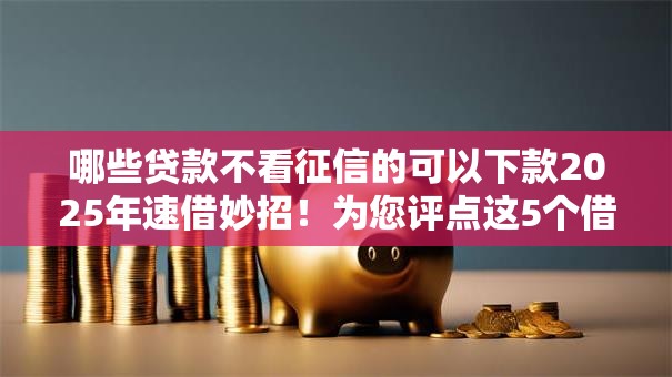 哪些贷款不看征信的可以下款2025年速借妙招！为您评点这5个借钱口子不看征信可以下款