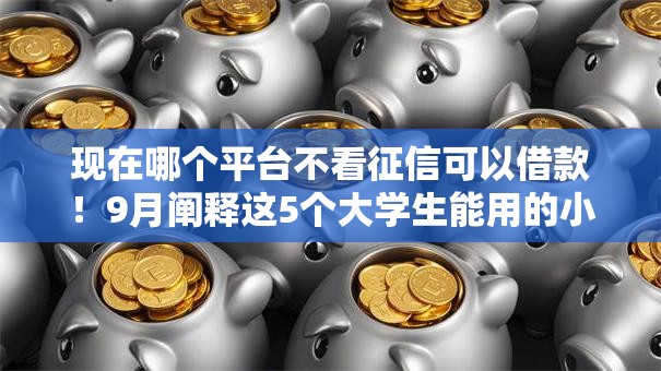 现在哪个平台不看征信可以借款！9月阐释这5个大学生能用的小额贷款平台