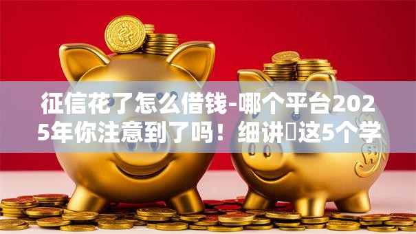 征信花了怎么借钱-哪个平台2025年你注意到了吗！细讲​这5个学生不查征信的贷款
