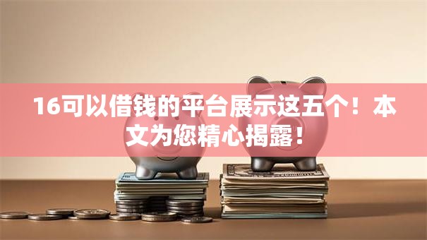 16可以借钱的平台展示这五个！本文为您精心揭露！