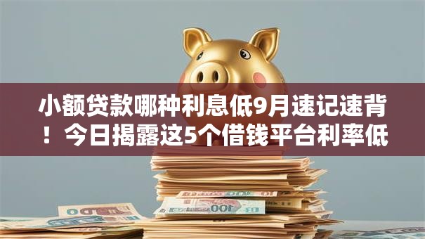 小额贷款哪种利息低9月速记速背！今日揭露这5个借钱平台利率低