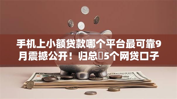 手机上小额贷款哪个平台最可靠9月震撼公开！归总​5个网贷口子中借款软件最可靠