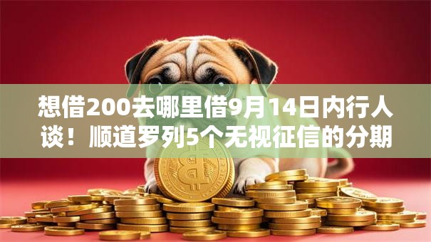 想借200去哪里借9月14日内行人谈！顺道罗列5个无视征信的分期网贷