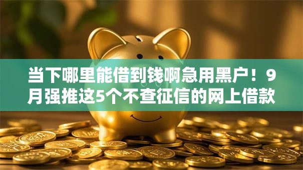 当下哪里能借到钱啊急用黑户！9月强推这5个不查征信的网上借款软件
