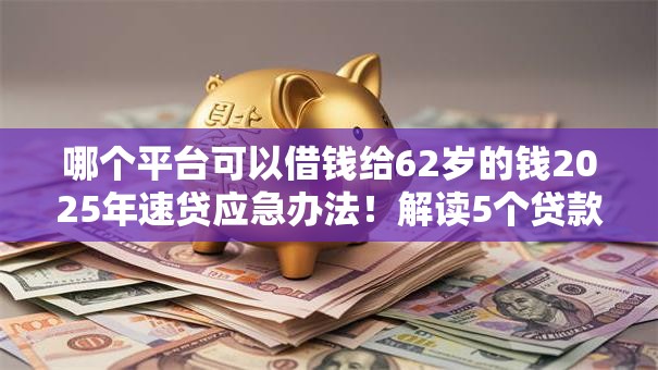 哪个平台可以借钱给62岁的钱2025年速贷应急办法！解读5个贷款口子可以给钱用