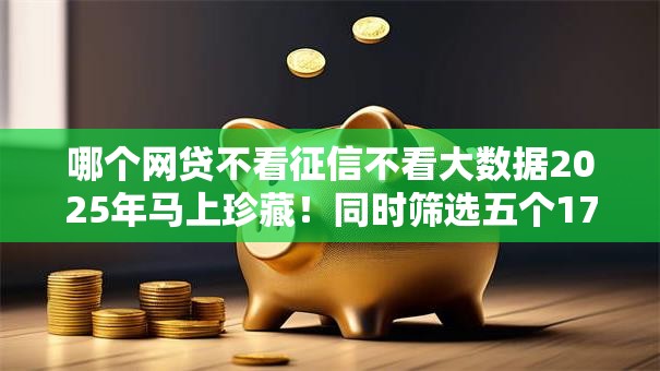 哪个网贷不看征信不看大数据2025年马上珍藏！同时筛选五个17岁的借款软件
