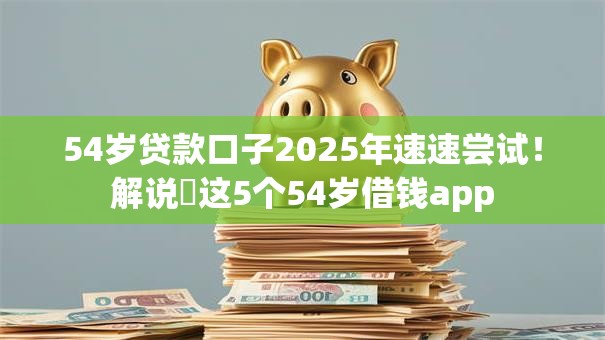 54岁贷款口子2025年速速尝试！解说​这5个54岁借钱app