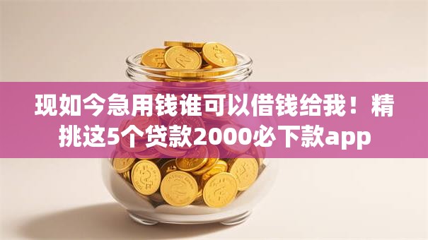 现如今急用钱谁可以借钱给我！精挑这5个贷款2000必下款app