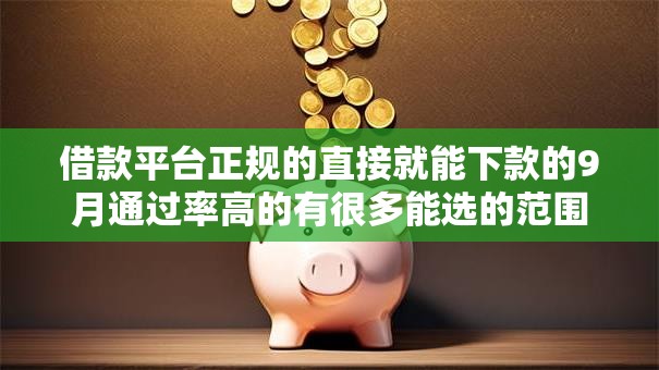 借款平台正规的直接就能下款的9月通过率高的有很多能选的范围！本篇隆重汇总这五个黑户借钱口子！