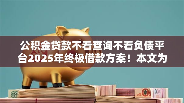公积金贷款不看查询不看负债平台2025年终极借款方案!本文为您精心推选! 公积金贷款不看查询不看负债平台2025年终极借款方案!本文为您精心推选!