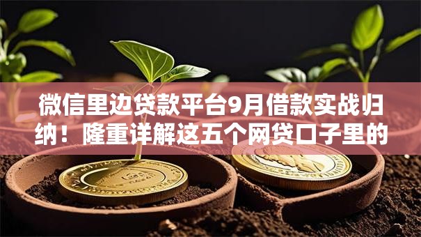 微信里边贷款平台9月借款实战归纳!隆重详解这五个网贷口子里的借钱软件 微信里边贷款平台9月借款实战归纳!隆重详解这五个网贷口子里的借钱软件