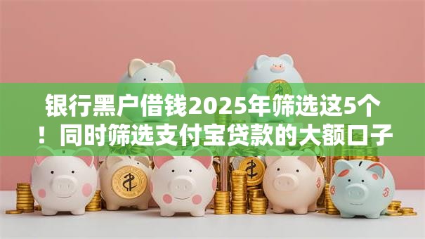 银行黑户借钱2025年筛选这5个！同时筛选支付宝贷款的大额口子