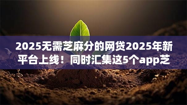 2025无需芝麻分的网贷2025年新平台上线！同时汇集这5个app芝麻分小额贷款