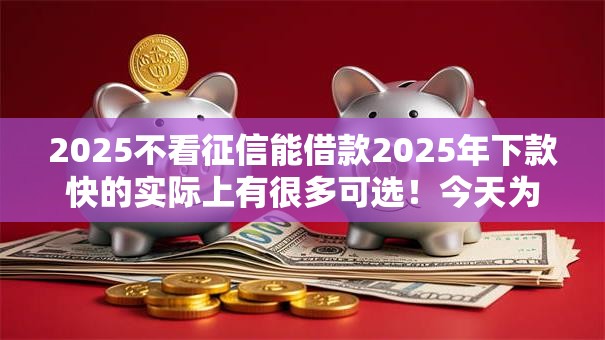 2025不看征信能借款2025年下款快的实际上有很多可选！今天为您精心阐释这5个黑户贷款平台！