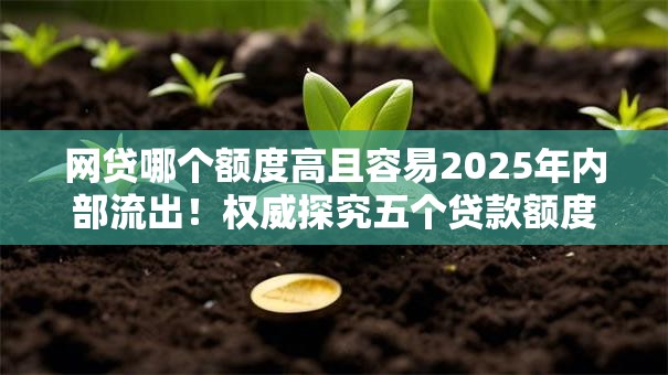 网贷哪个额度高且容易2025年内部流出!权威探究五个贷款额度高且容易的平台 网贷哪个额度高且容易2025年内部流出!权威探究五个贷款额度高且容易的平台