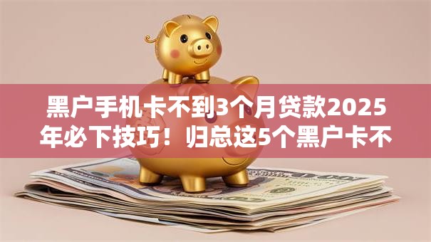 黑户手机卡不到3个月贷款2025年必下技巧!归总这5个黑户卡不到3月网贷借钱口子 黑户手机卡不到3个月贷款2025年必下技巧!归总这5个黑户卡不到3月网贷借钱口子