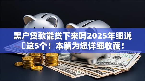 黑户贷款能贷下来吗2025年细说这5个!本篇为您详细收藏! 黑户贷款能贷下来吗2025年细说这5个!本篇为您详细收藏!