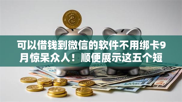 可以借钱到微信的软件不用绑卡9月惊呆众人！顺便展示这五个短期借款短期借贷