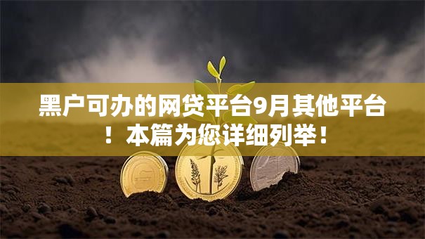 黑户可办的网贷平台9月其他平台!本篇为您详细列举! 黑户可办的网贷平台9月其他平台!本篇为您详细列举!