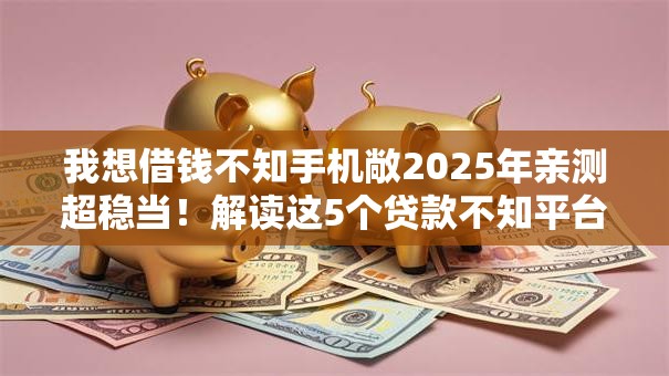 我想借钱不知手机敞2025年亲测超稳当！解读这5个贷款不知平台敞