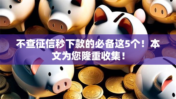 不查征信秒下款的必备这5个！本文为您隆重收集！