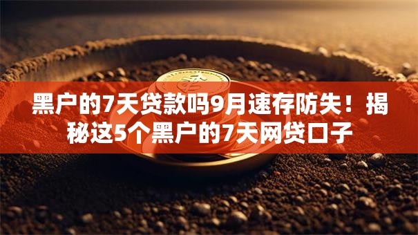 黑户的7天贷款吗9月速存防失！揭秘这5个黑户的7天网贷口子