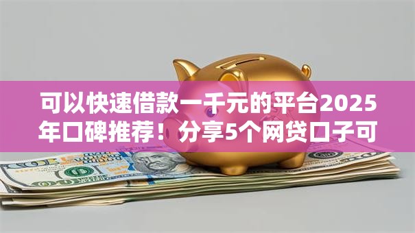 可以快速借款一千元的平台2025年口碑推荐！分享5个网贷口子可以快速贷款一千元