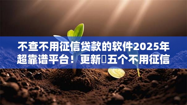 不查不用征信贷款的软件2025年超靠谱平台！更新​五个不用征信的网贷口子
